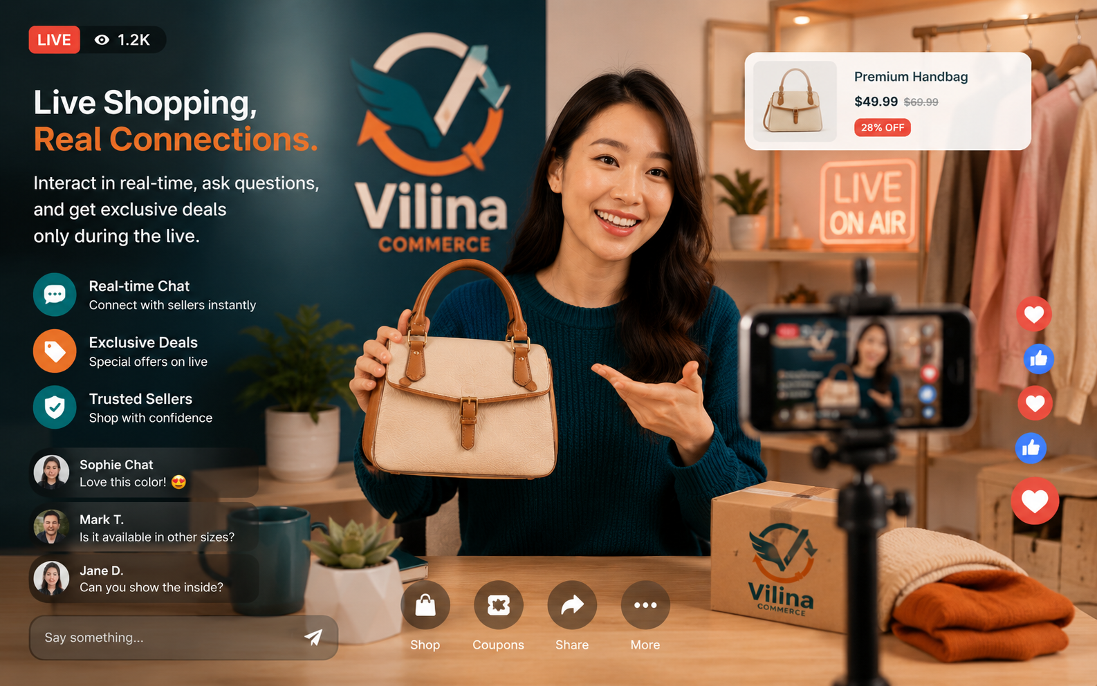 Vilina live selling session